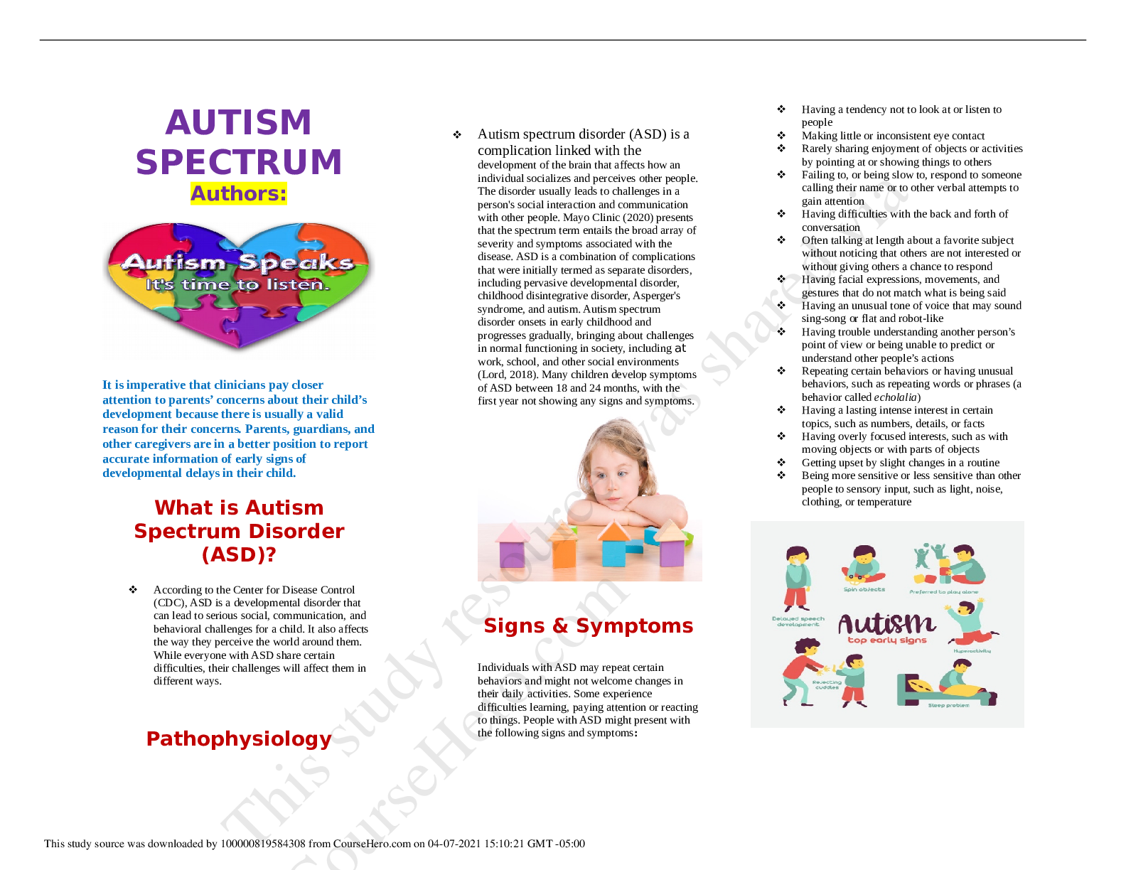 Preview image for NURs 6670 WEEK3_ GROUP PROJECT Autism Spectrum